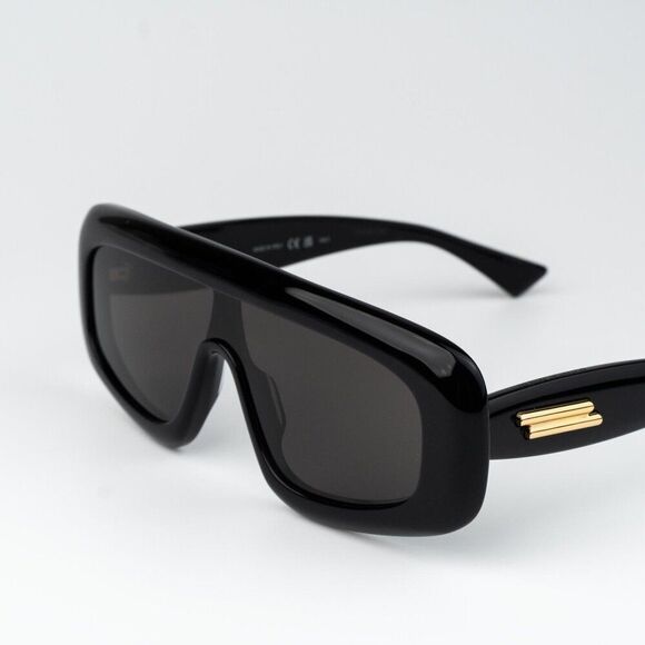 New BOTTEGA VENETA BV1281S 001 Black/Grey 99-1-140  Bottega Veneta Women Sunglasses Black Shield BV1281S 001 BRAND NEW